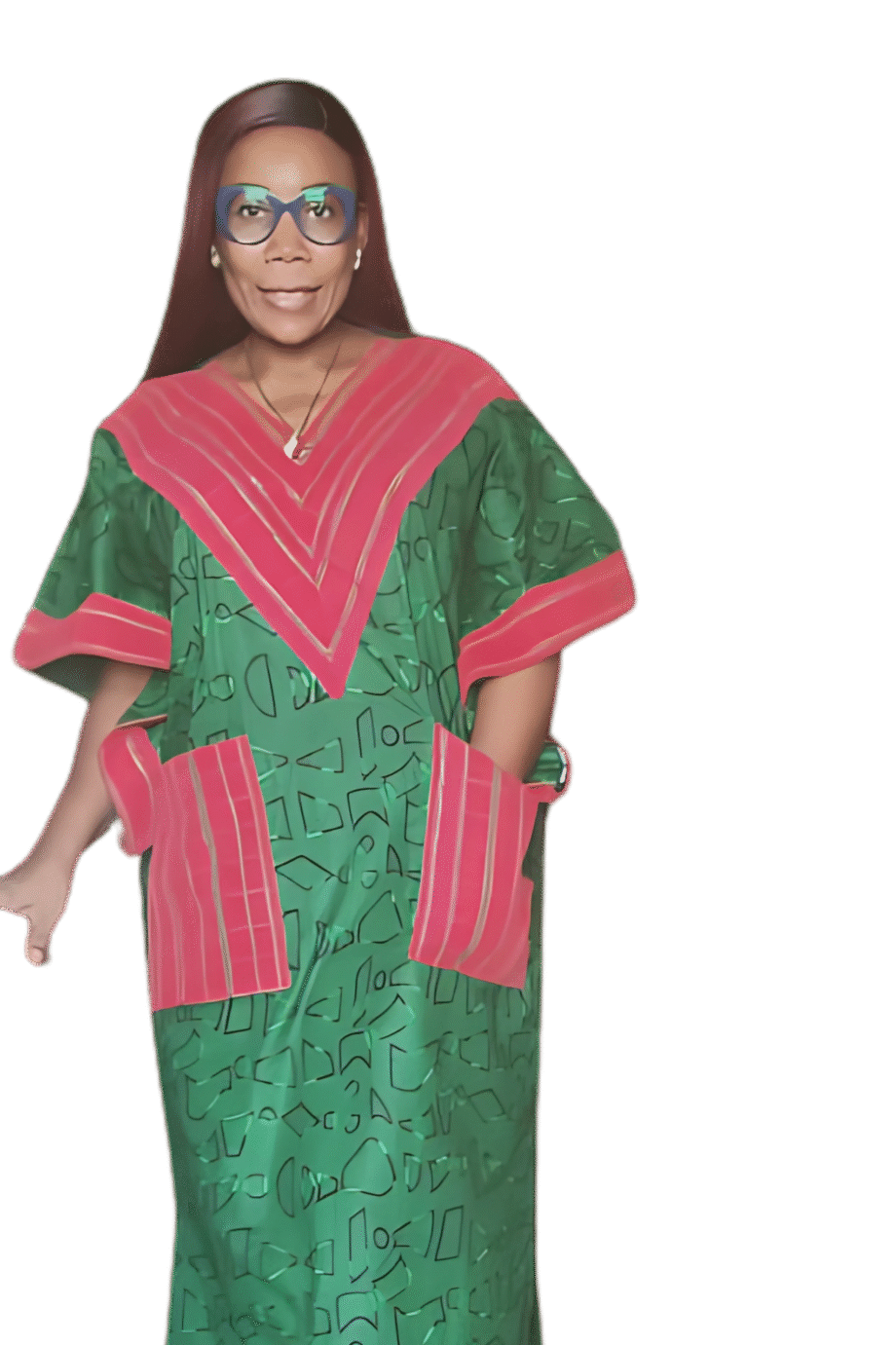 Ada Vibe Kaftan – Emerald & Rose Edition