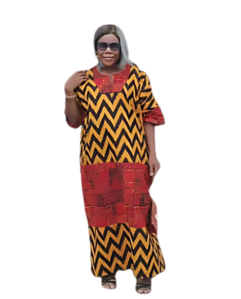Golden Zigzag Ankara Maxi Gown