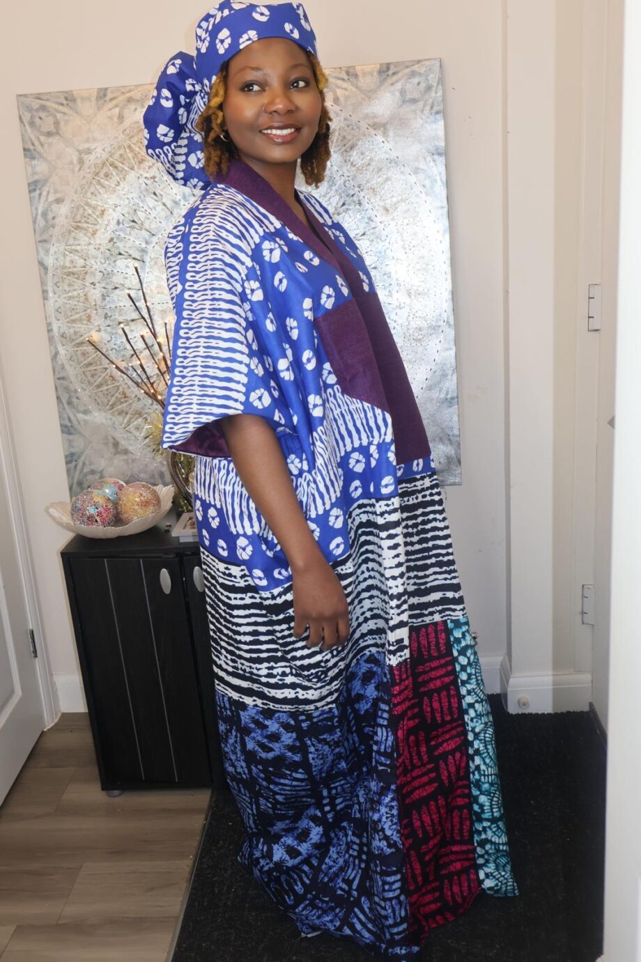 Royal Essence Kaftan – Indigo Mosaic Edition