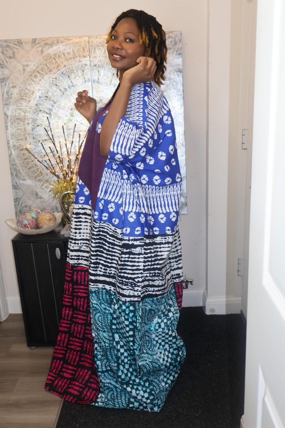 Royal Essence Kaftan – Indigo Mosaic Edition