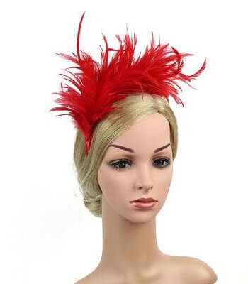 Chic Red Feather Mini Fascinator – Lightweight Hair Clip for Elegant Occasions